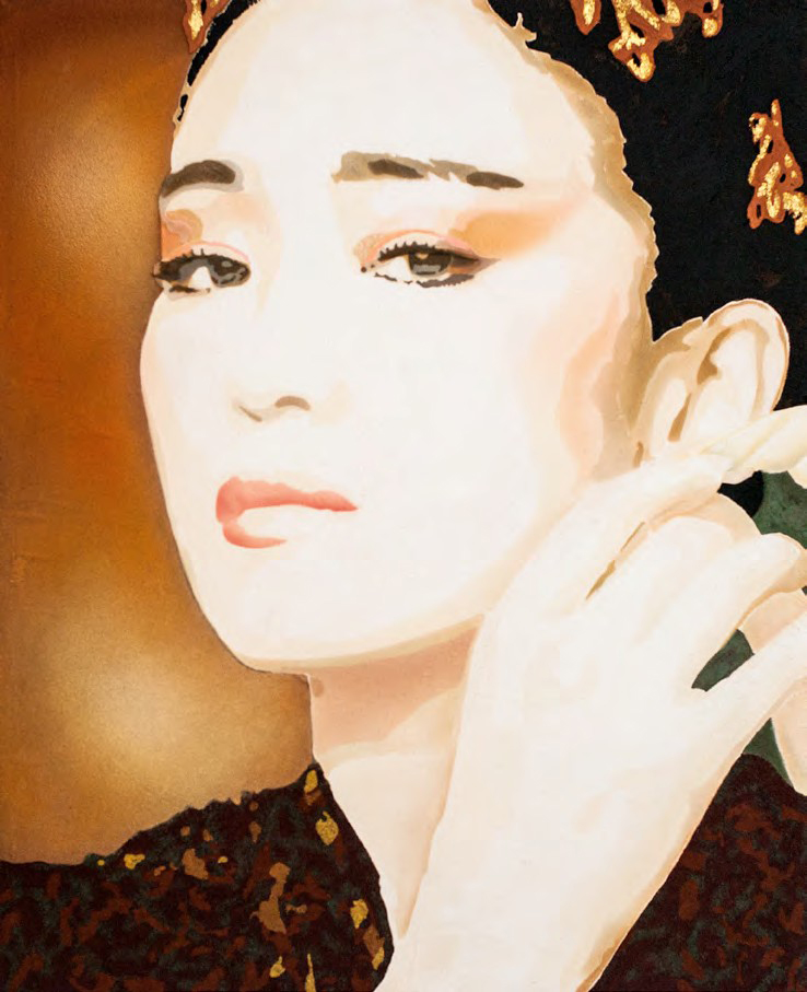 Gong Li, fresco portrait by Fabrizio Ruggiero — 